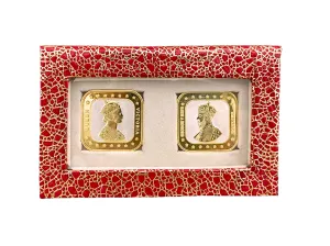 20 Grams 999 Fine Silver BIS Hallmarked combo of 2 Gold Plated King George & Queen Victoria 20 gm Silver Coins. Rounded Square King Queen 20 grams 2 Silver Coins Gift Pack (40 Grams, 2 Silver Coins)