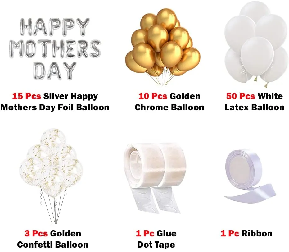 Best Mom White and Golden 80 Pcs Surprise Decoration DIY Kit
