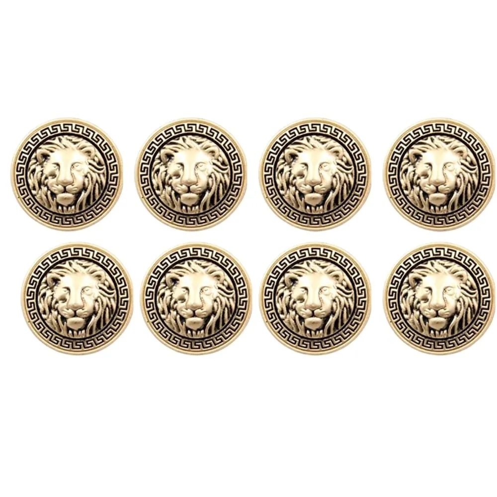 Classic Lion Vintage Shank Buttons for Coat Blazer Suit (Pack of 8)