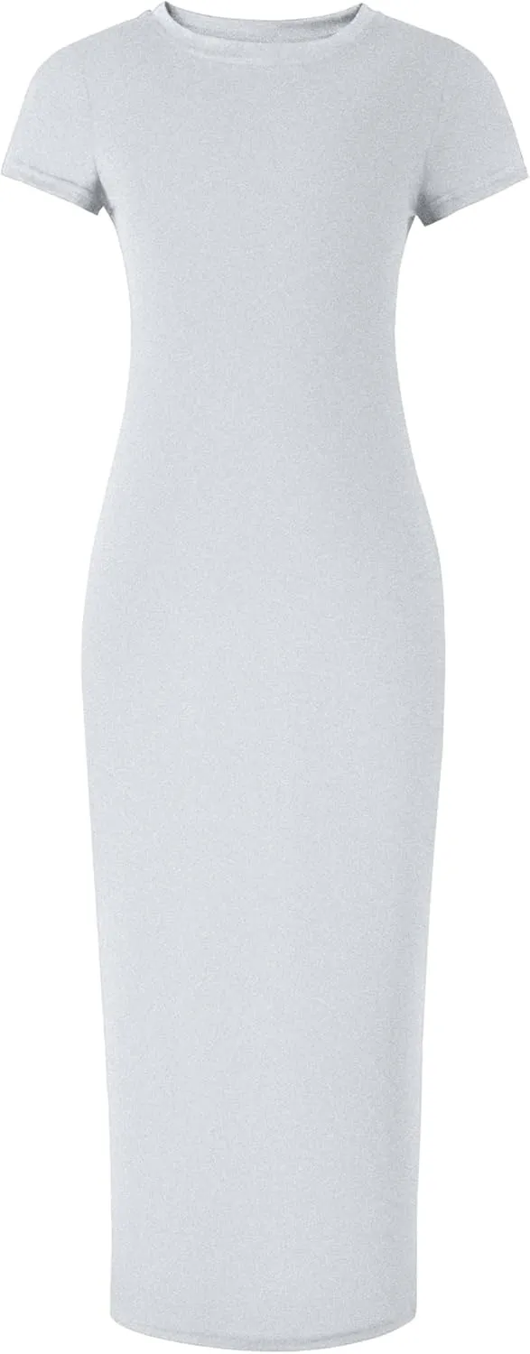 EXARUS Girls Bodycon Maxi Dress Spaghetti Strap Slip/Sleeveless/Short Sleeve/Long Sleeve Kid Pencil Casual Long Dresses