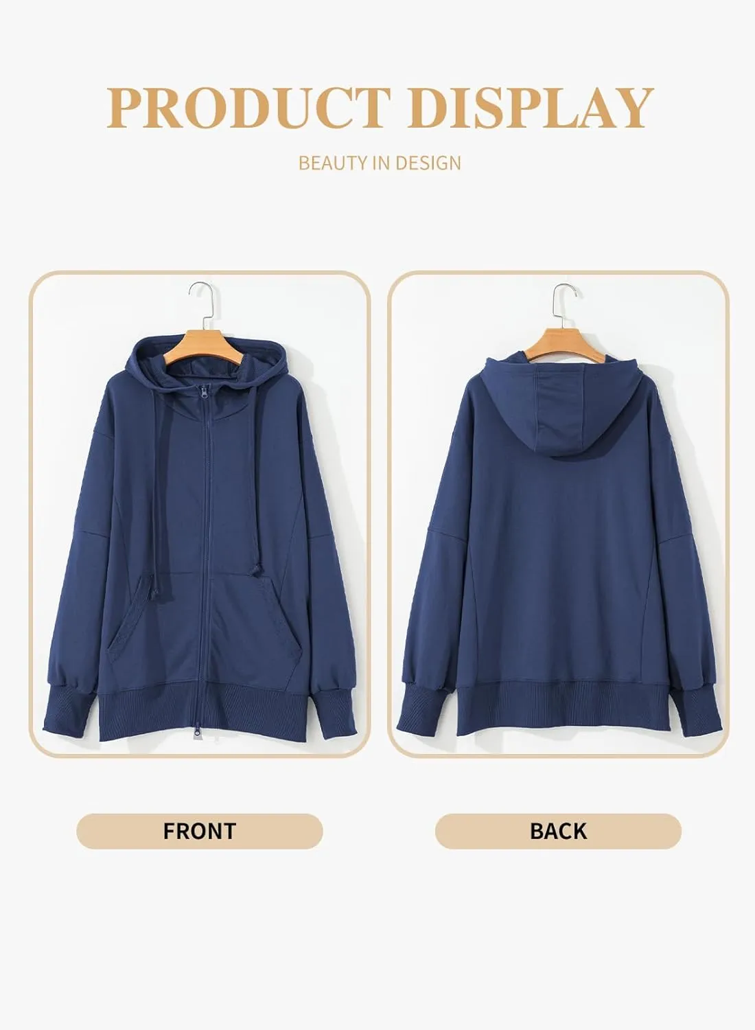 Eytino Women Plus Size Sweatshirts Long Sleeve Zip Up Oversized Casual Hoodies Jackets 2025 Fashion Fall Outfits(1X-5X)