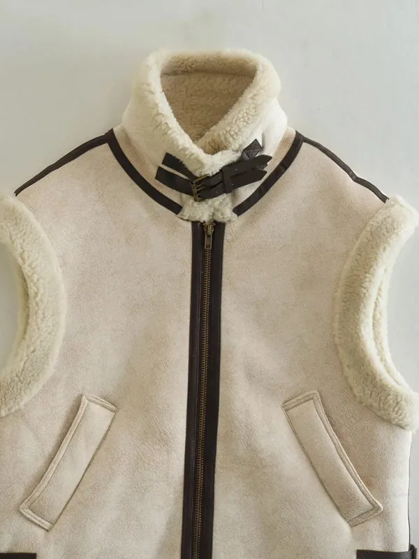 Faux Fur Waistcoat | Cozy Winter Vest Coat in Teddy Bear