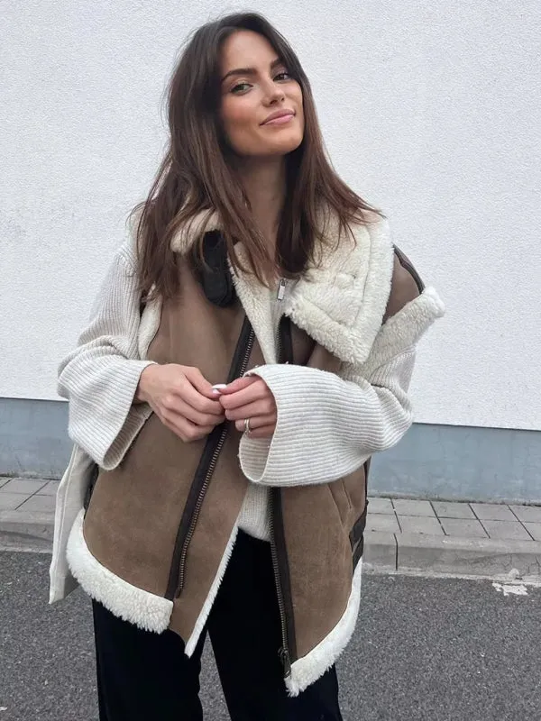 Faux Fur Waistcoat | Cozy Winter Vest Coat in Teddy Bear