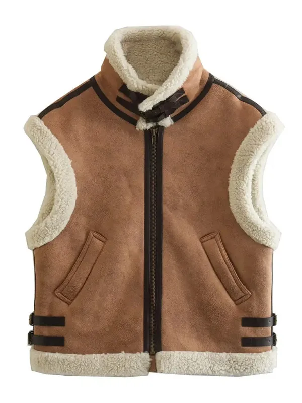 Faux Fur Waistcoat | Cozy Winter Vest Coat in Teddy Bear