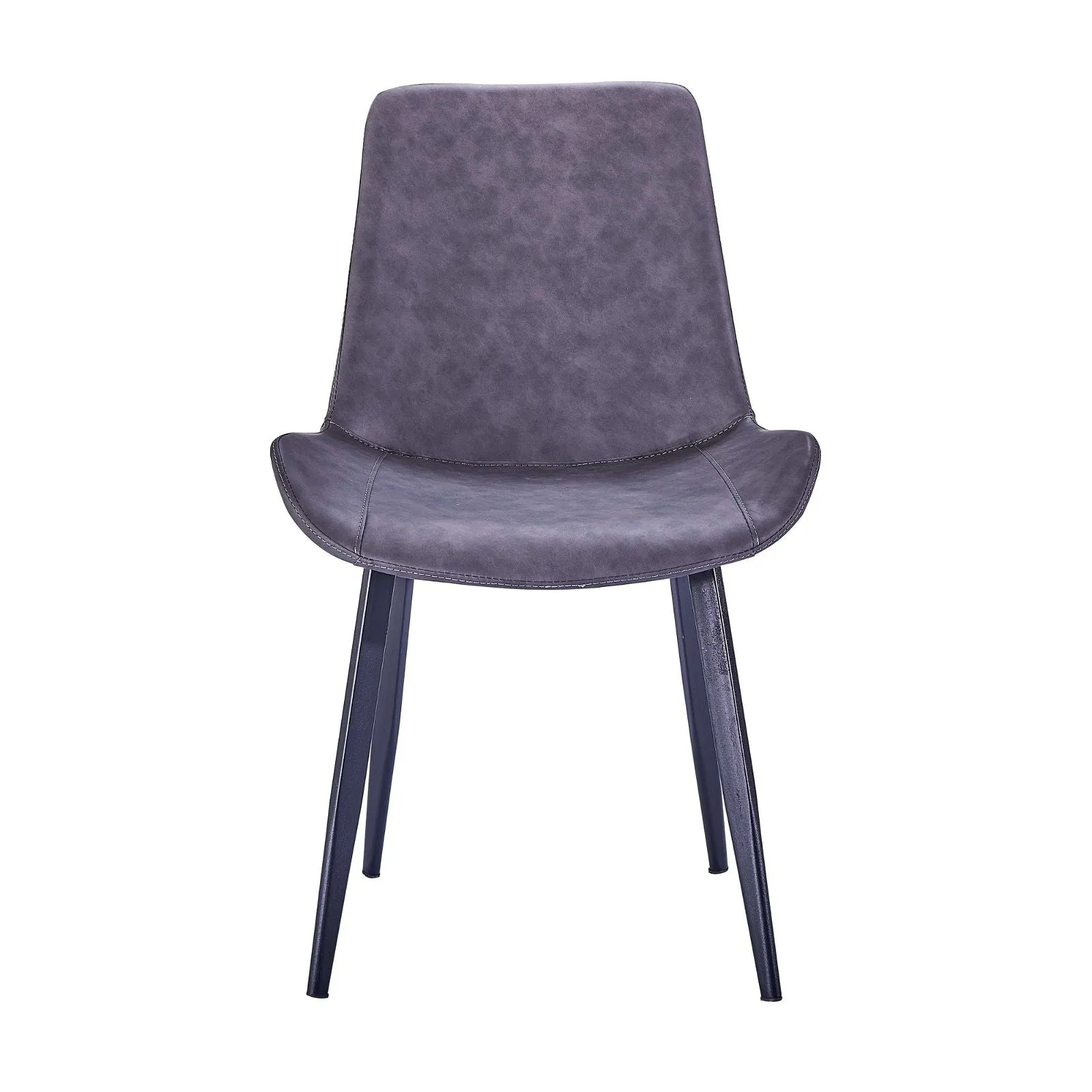 Mendy Dining Chair Grey PU Seat and Carbon Steel Frame (Set of Four) by Criterion™