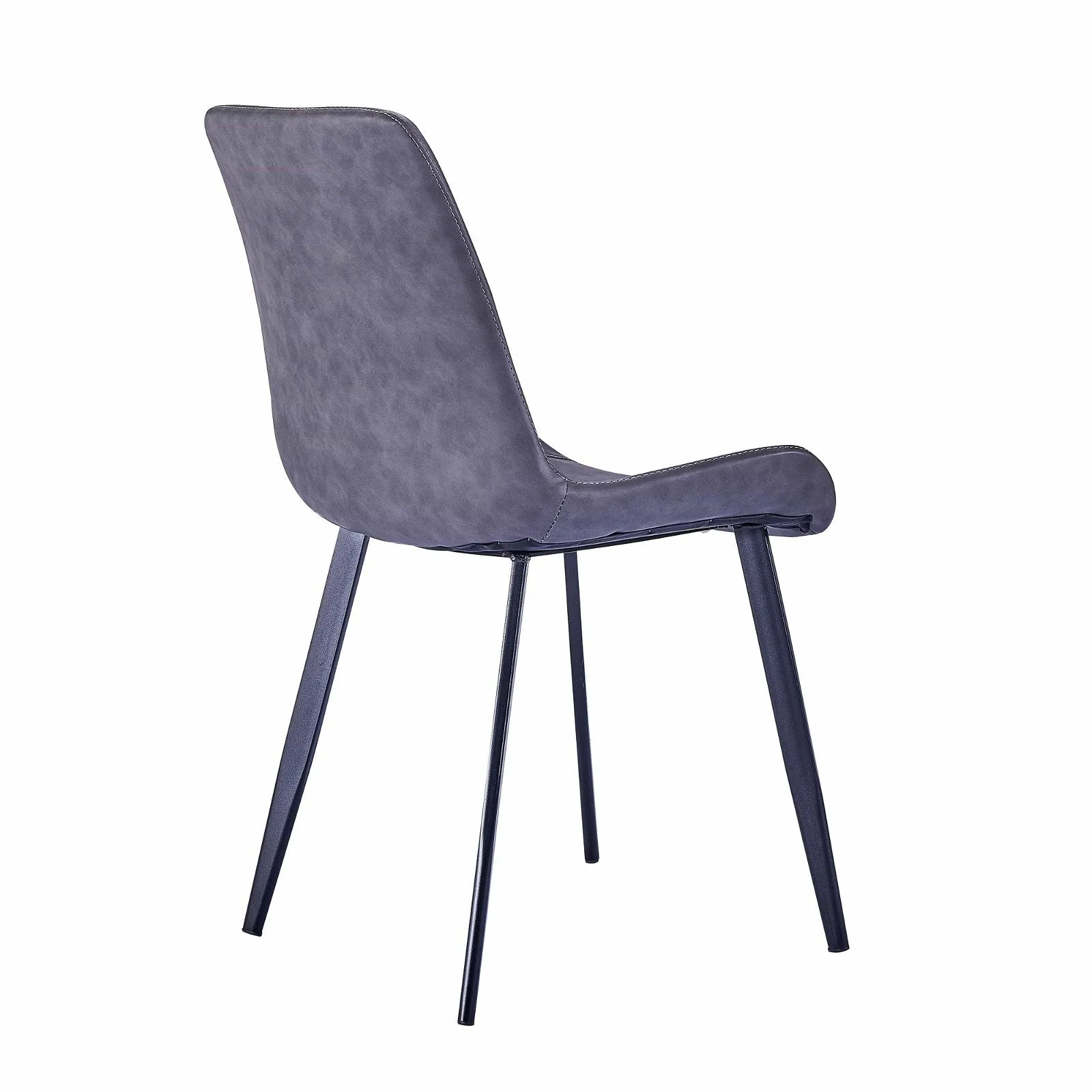 Mendy Dining Chair Grey PU Seat and Carbon Steel Frame (Set of Four) by Criterion™