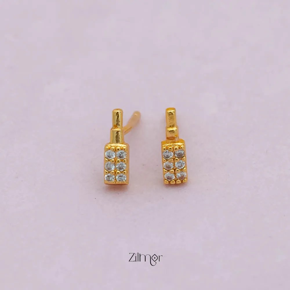 PE101846  - Gold tone AD Stone Combo stud Earrings