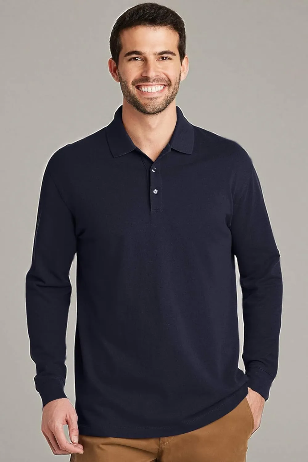 Port Authority EZCotton Long Sleeve Polo