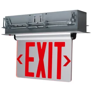 Red Edge Lit LED Exit Sign; 3.14 Watts; Single Face; 120V/277 Volt; Clear Finish