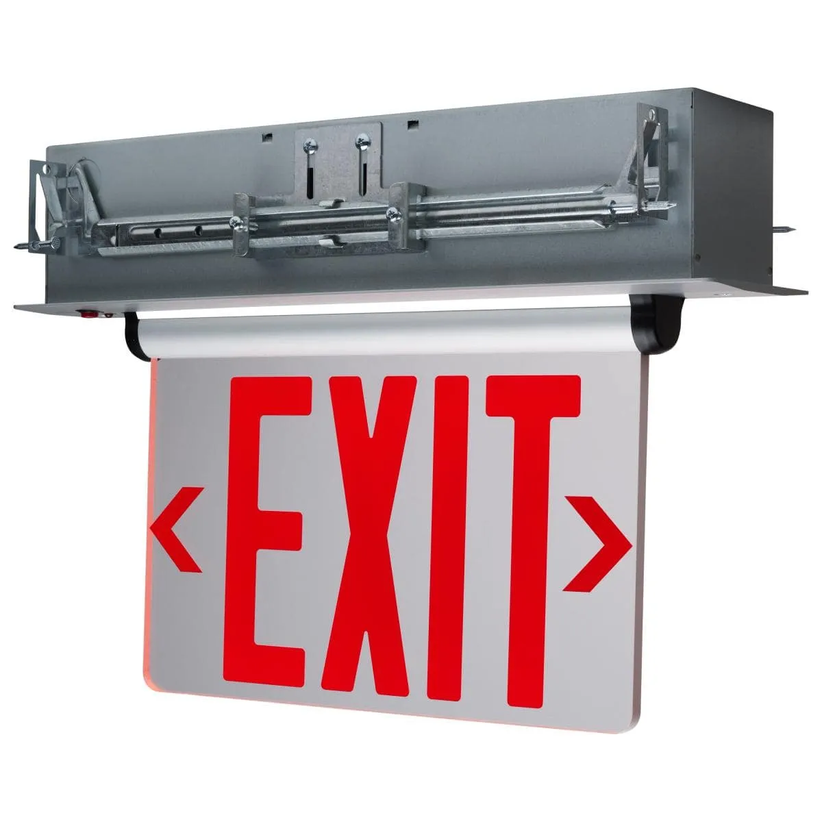 Red Edge Lit LED Exit Sign; 3.14 Watts; Single Face; 120V/277 Volt; Clear Finish