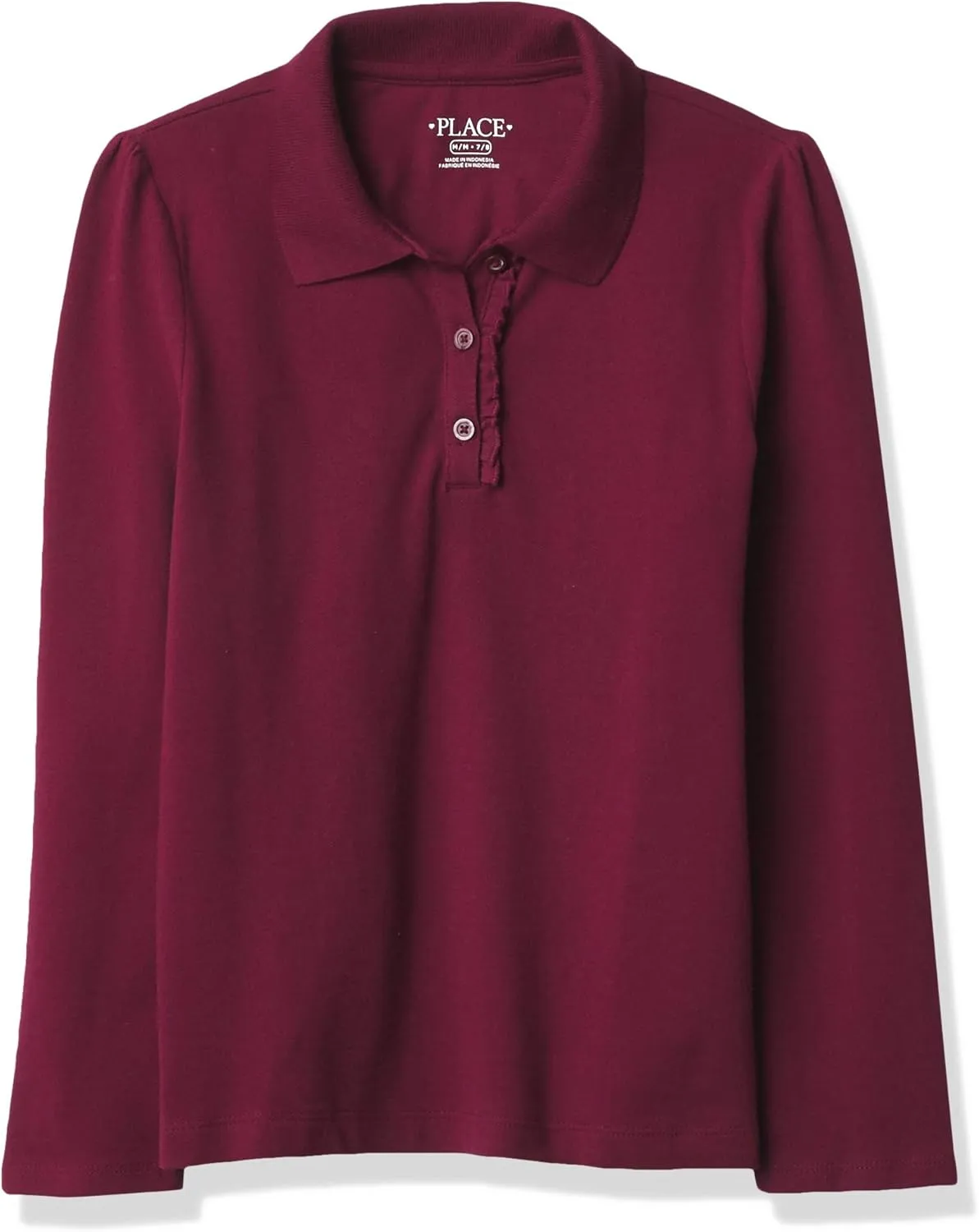 The Children's Place Girls' Long Sleeve Ruffle Pique Polo