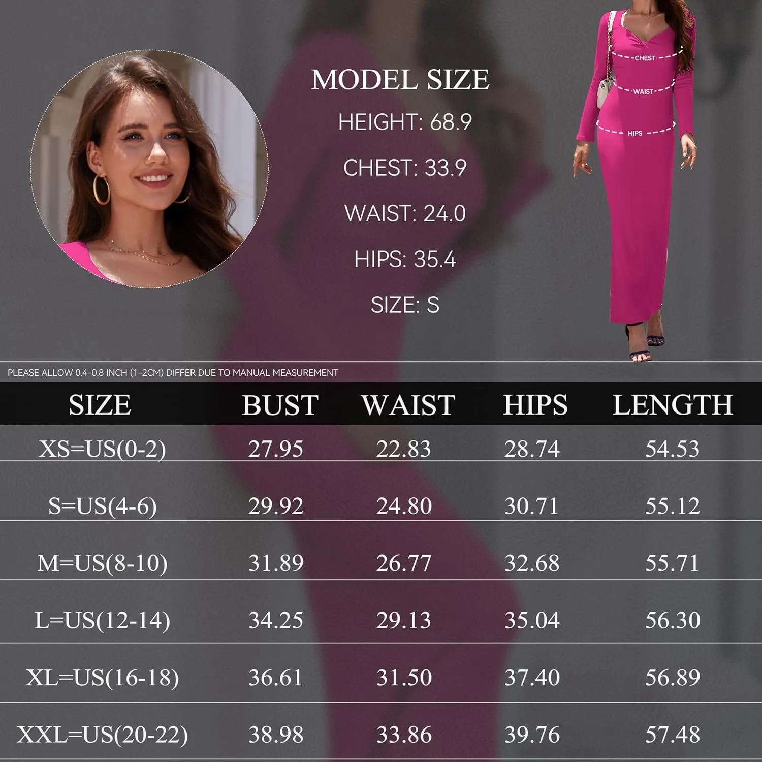 Women's Bodycon Maxi Dress Long Sleeve Ribbed Knit Twist Knot Front Dress Square Neck Elegant Formal Fall Dresses